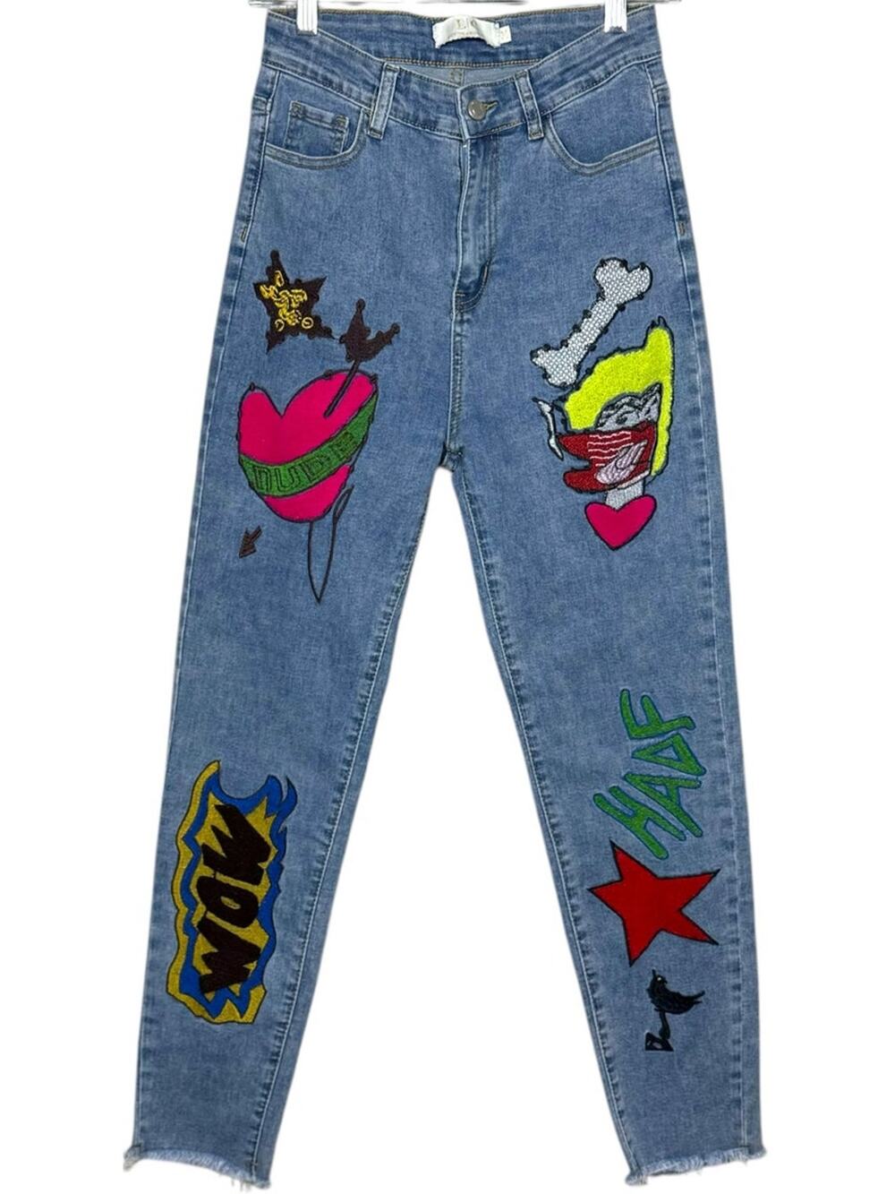 LC Lizette Collection Patchwork Jeans Denim Pants Women's Size 27 Y2K Streetwear